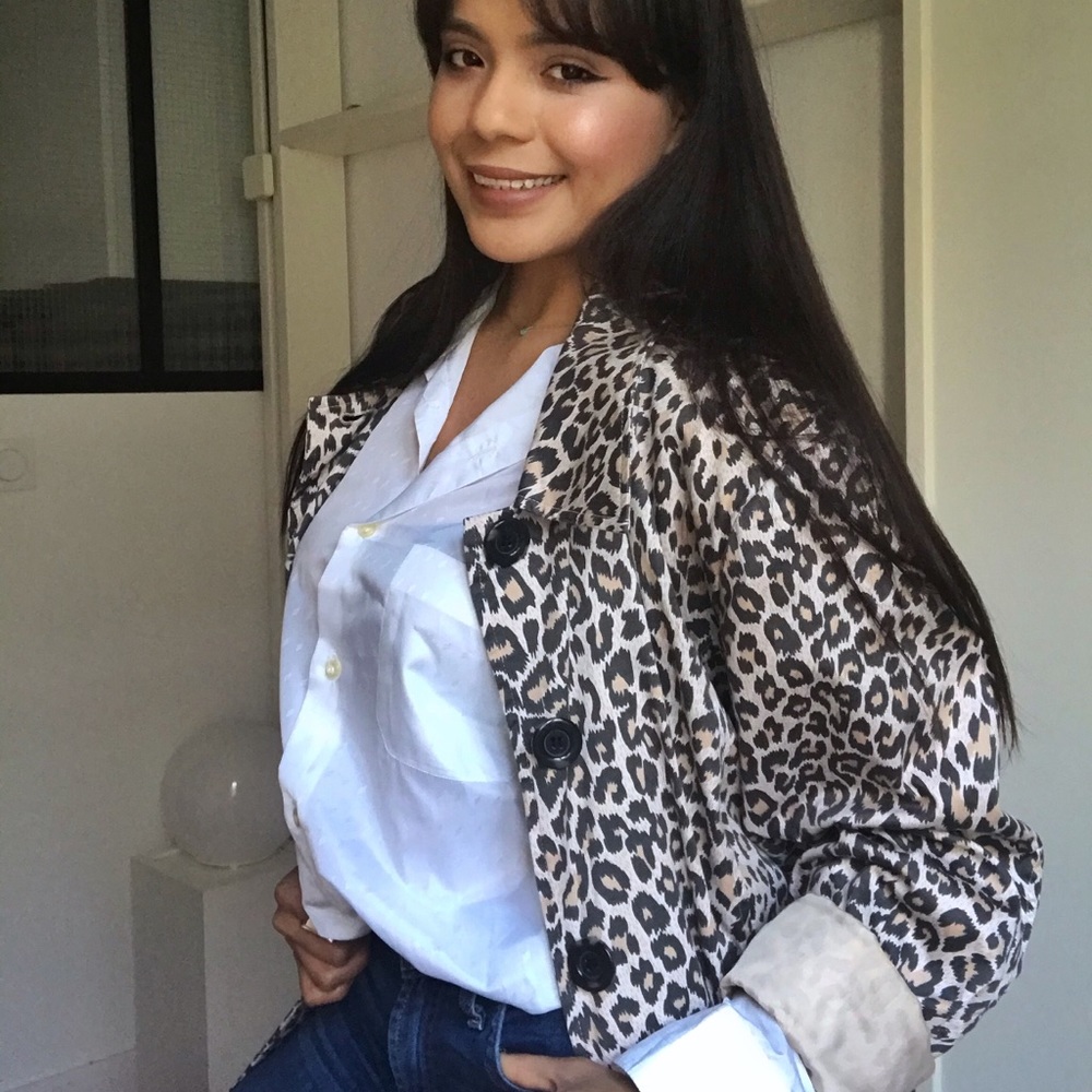 Vintage Leopard print trench coat